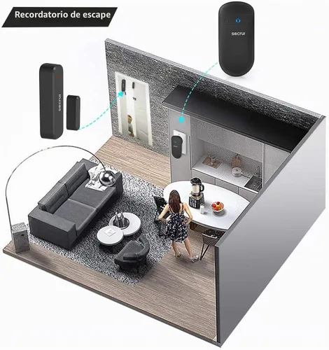 Vista 4 de SECRUI - Timbre de puerta, timbre con sensor abierto de puerta para negocios/hogar al entrar, volumen ajustable, fácil instalación, rango de 400