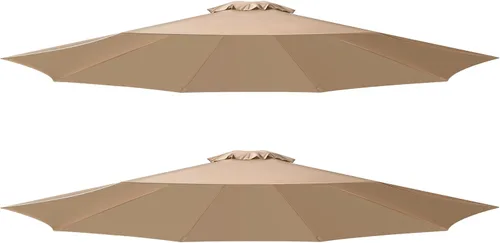 Vista 15 de YSSOA Sombrilla de patio de 9 pies con 8 varillas resistentes, color beige