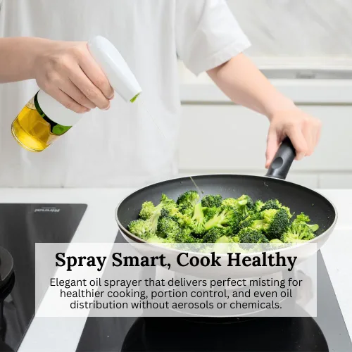 Vista 2 de Prepara rociador del aceite para alimentación sana para la cocina y la parrilla, simplemente niebla, de vidrio