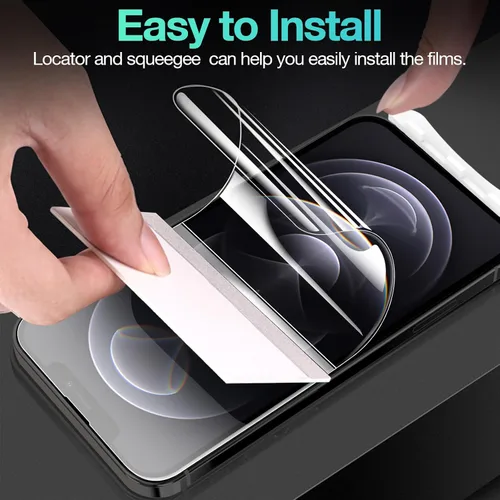 Vista 7 de Paquete de 3 protectores de pantalla flexibles para iPhone 12 Pro Max, película de hidrogel de TPU suave irrompible para iPhone 12 Pro Max