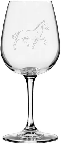 Vista 87 de Abaco Barb Body Horse - Copa de vino grabada multiusos (12.75 onzas) Unique Gifts for Horse Lovers, Personalized Wine Glasses, All-Purpose