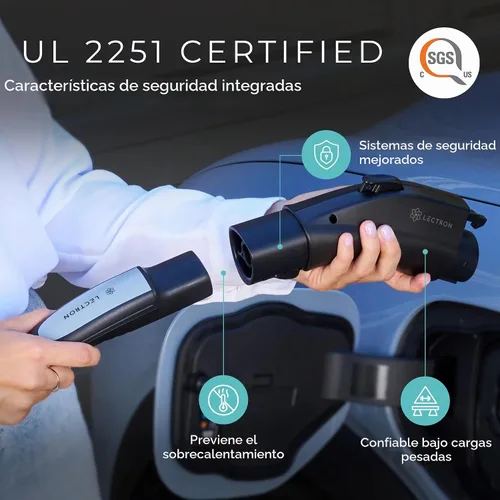 Vista 5 de Lectron Adaptador de carga Tesla a J1772 EV – Convertidor NACS, 48 Amp y 250V, compatible con conectores Tesla de alta potencia, cargadores