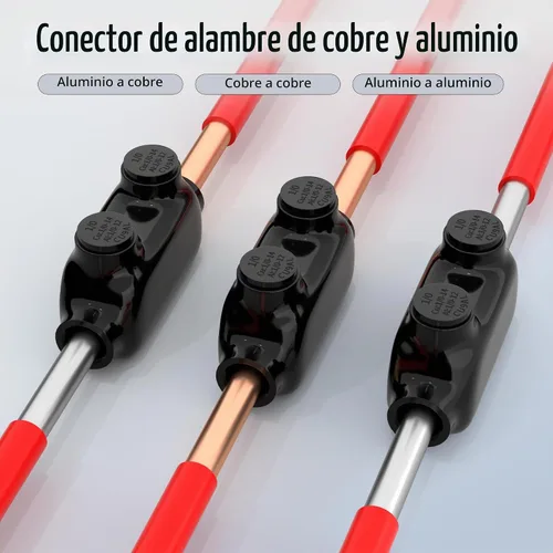Vista 3 de RVBOATPAT - 6 conectores de cable de aluminio aislados de múltiples tomas de 2 puertos 1/0-14 AWG, conector de cable hexagonal Allen de 3/16