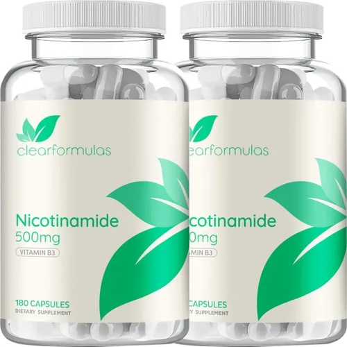 Vista 9 de Vitamina B3 Nicotinamida 500 mg – Forma de alta absorción de vitamina B3 Niacina sin enjuague para oír la piel, cerebro y apoyo energético