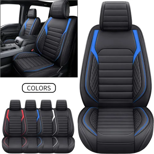 Vista 6 de YIERTAI Fundas de asiento F150 compatibles con Ford F150 2009-2025 2026 2017-2026 F250 F350 F450 Crew Cab Supercab XLT Super Duty Lariat Supercrew