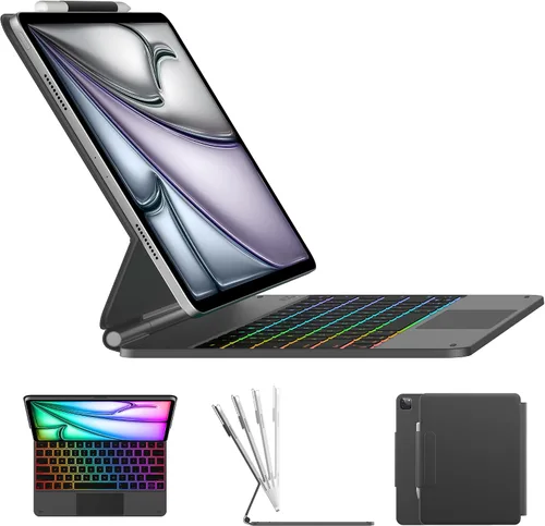 Vista 15 de typecase Funda de Teclado Edge para iPad Air de 13 pulgadas (M3/M2, 2025/2024) y iPad Pro de 12.9 pulgadas (6ª/5ª/4ª/3ª generación), Teclado Magic