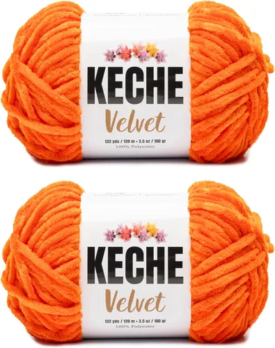 Vista 167 de Keche Hilo para ganchillo, hilo de terciopelo, chenilla suave, manta de bebé voluminosa amigurumi Yarn 3.53 oz (132 yardas) - Arona
