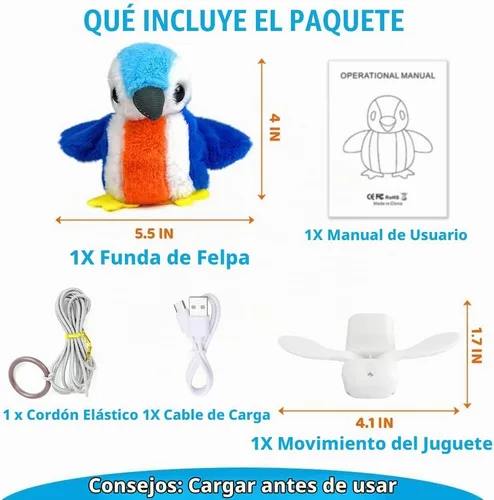 Vista 6 de Juguete interactivo de pingüino para gatos, juguete recargable con alas aleteadas con hierba gatera, alas de batir automáticas, divertido juguete