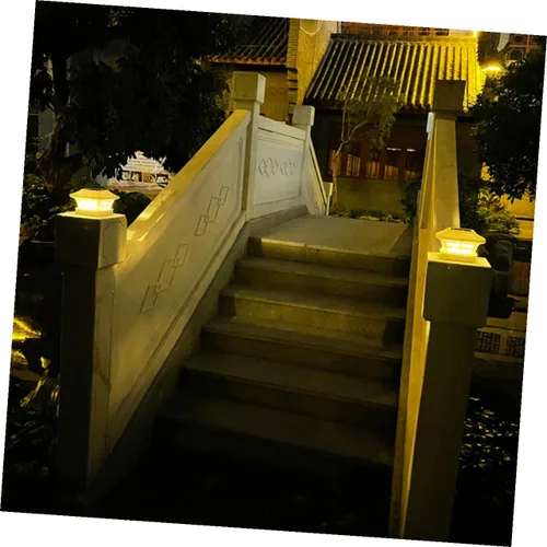 Vista 5 de 2 Pack Solar Pillar Lights, Waterproof Fence Post Cap Lamps for Garden