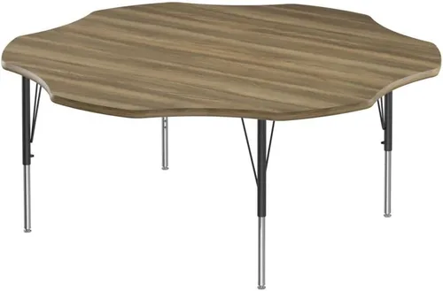 Vista 135 de Correll - Mesa rectangular de actividades para el aula de 24 x 36 pulgadas, altura ajustable (19-29 pulgadas), parte superior de nogal colonial