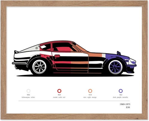 Vista 53 de Poster Master Póster de coche – Impresión clásica de coche – Arte de vehículo – Gran decoración de pared de garaje u oficina – 8 x 10 pulgadas