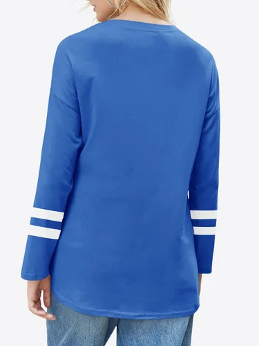 Vista 45 de Fisoew Camisetas de manga larga para mujer, holgadas, casuales, con cuello redondo, blusa suave