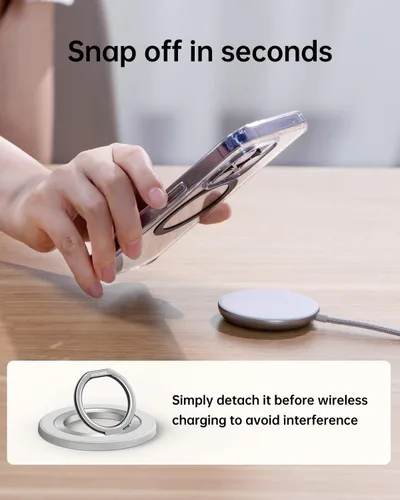 Vista 8 de SYNCWIRE Soporte de Anillo Magnético para Teléfono para MagSafe, Rotación de 360°, Soporte de Agarre para Teléfono Celular, Anillo para Dedo Atril