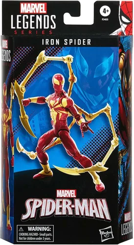 Vista 6 de Marvel Legends Series Spider-Man Figura de Acción Iron Spider de 6 pulgadas, Incluye 2 Accesorios