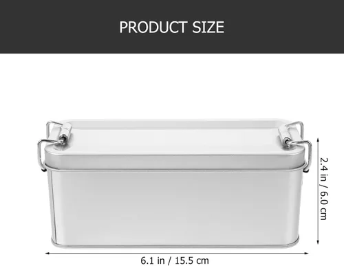 Vista 2 de Healeved Latas vacías de metal, caja de lata rectangular con tapa, tarro para galletas, café, té, dulces, galletas, golosinas, regalos, tarjetas