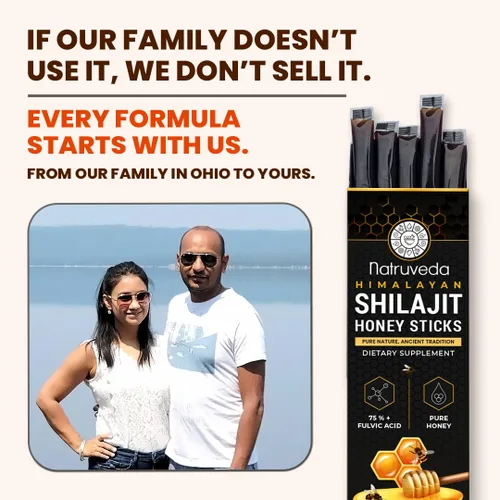 Vista 9 de Natruveda, Himalayan Shilajit - Palitos de miel para hombres y mujeres, 75% más de ácido fúlvico y oligominerales, miel cruda, azafrán y resina