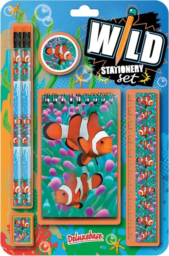 Vista 16 de Deluxebase Wild Stationery Set - Mariposa de animales de papelería con 2 lápices, borrador, sacapuntas, regla y lindo cuaderno. Suministros
