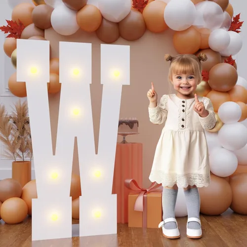 Vista 36 de Letras de marquesina de 3 pies de alto, letras y para decoraciones de fiesta de cumpleaños Light up Letters without Sidewalls, Lightweight Foam
