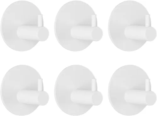 Vista 9 de Miliocry Paquete de 6 ganchos para toallas de baño, ganchos adhesivos para colgar toallas de baño, ganchos de pared resistentes, resistentes al