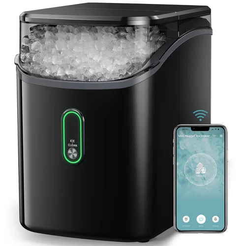 Vista 12 de Máquinas de Hielo de Encimera Silonn, 9 Cubos Listos en 6 Minutos, 26 libras en 24 Horas, Máquina de Hielo Autolimpiante con Pala para Hielo