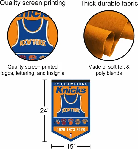 Vista 2 de Banderín de los New York Knicks 3 Time NBA Champions