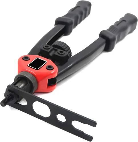 Vista 5 de Remachadora de tuerca manual 12.992 in 13" Kit de pistola de remache Herramienta de ajuste de rosca remachadora NutSert Remachado métrico SAE