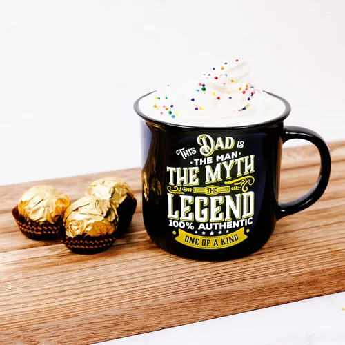 Vista 3 de Pavilion Gift Company - Dad The Legend - Taza de cerámica de 13 onzas, taza de café de doble cara, regalo del día del padre, 1 unidad, paquete de 1
