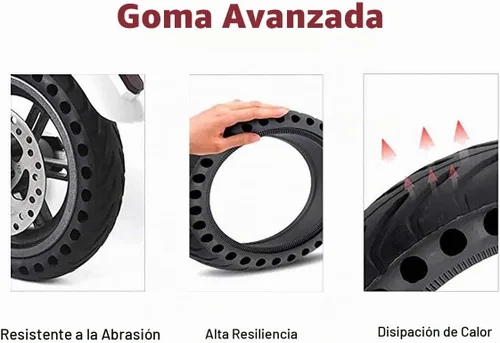 Vista 3 de Z-FIRST 2 neumáticos sólidos de 8.5 pulgadas, ruedas de scooter eléctrico, neumáticos de repuesto de 8-1/2 pulgadas, neumáticos delanteros