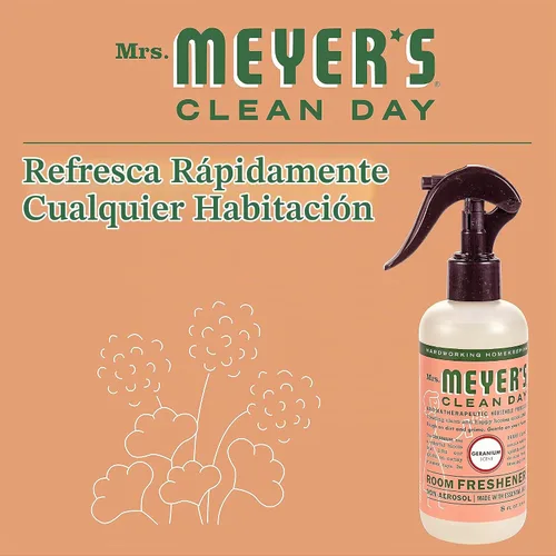 Vista 5 de Mrs. Meyer's Clean Day Ambientador en Spray para Habitaciones, Aroma de Geranio, 8 Fl oz (Paquete de 1)