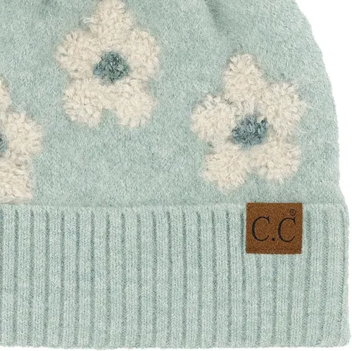 Vista 7 de C.C Southwest - Gorro de punto con pompón para mujer, unisex, elástico, suave, cálido, con piel sintética, gorro de invierno