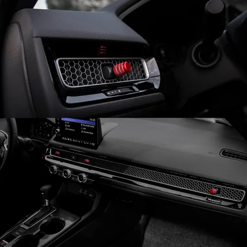 Vista 5 de CKE 4 piezas compatibles con Honda Civic CR-V 2026 2025 2024 2023 Accesorios para consola central de automóvil, tapas de perilla de ventilación