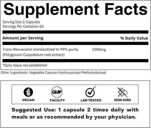 Vista 2 de FOLIUS LABS Cápsulas de resveratrol de ultra alta pureza - 99% Trans-Resveratrol - Extracto de Knotweed japonés - Apoya la inmunidad, apoya
