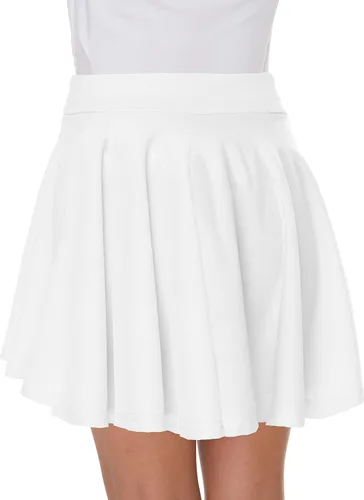 Vista 7 de Afibi - Falda estilo skater corta, acampanada y plisada con estilo informal y cintura elástica