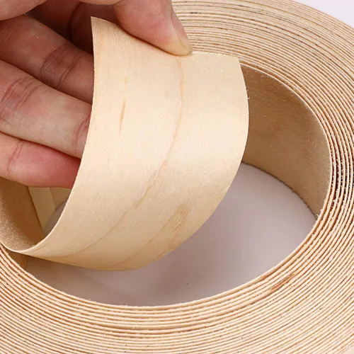 Vista 3 de Skelang Rollo de Banda de Borde de Chapa de Madera de Arce de 2" x 50' Preencolada para Planchar con Adhesivo Termofusible Cinta de Madera Flexible