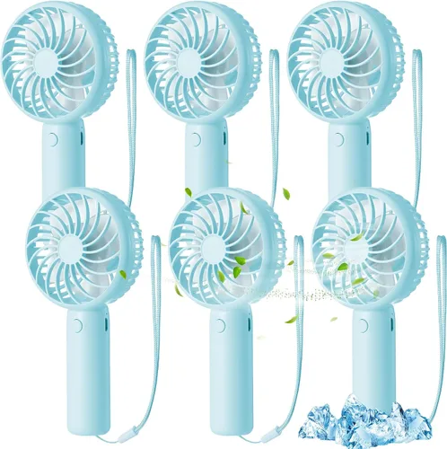 Vista 44 de Tujoe Mini ventilador de mano potente de 3 velocidades, ventilador personal pequeño portátil recargable con base USB para mujeres, maquillaje