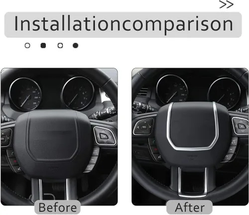 Vista 2 de Ajuste de las tiras de la decoración del volante del cromo del ABS para Land Rover Range Rover Evoque 2012-2017