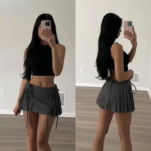 Vista 7 de Mini Skirt Y2k Skirts Preppy Skirt Preppy Clothes Low Rise Pleated Mini Skirt Fairy Cute Skirts for Women