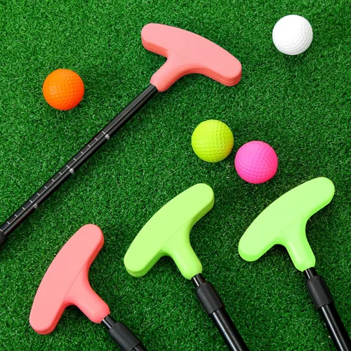 Vista 5 de Leyndo Paquete de 2 putters de golf para hombres y mujeres con 12 pelotas de golf bidireccionales ajustables para diestros o zurdos, juego de club