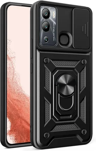 Vista 122 de Compatible con Tecno Pova Neo 2 Bracket Shell, con cubierta deslizante para lente de cámara compatible con Tecno Pova Neo 2 LG6n Case Negro
