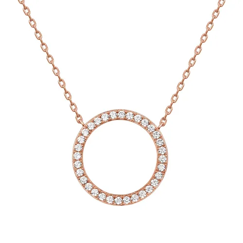Vista 12 de PAVOI 14K Gold Plated Circle CZ Solitaire Necklace Elegant Bezel Pendant Dainty Cubic Zirconia Halo Choker Necklaces for Women