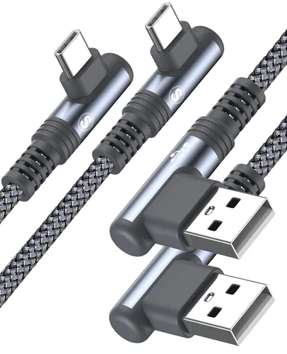 Vista 9 de sweguard Cargador USB a tipo C para iPhone 17 de 90 grados [2 unidades, 3.3 pies] Cable de carga rápida para iPhone 17 16 15 Pro Max Plus Galaxy S25