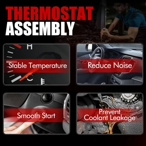 Vista 6 de MITZONE Conjunto de termostato de refrigerante del motor compatible con BMW E70 X5 E71 X6 3.0L reemplazar 11537550172