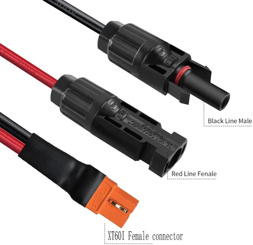 Vista 5 de Cable de extensión solar a XT60i 10AWG XT60I-F 6mm2, cable solar compatible con estación de energía portátil de 9.8 ft (10 AWG 10 pies)