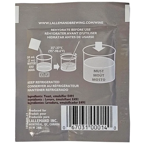 Vista 2 de Lalvin Bourgovin RC 212 Saccharomyces Cerevisiae 5 G. Bolsa