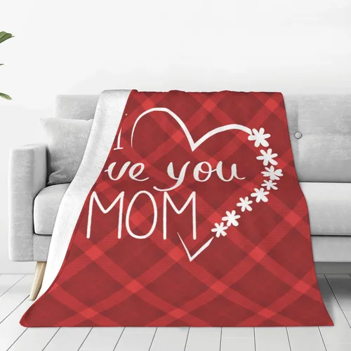 Vista 29 de Manta para mamá, Love You Mom con patrón de flechas acuáticas, manta decorativa de franela suave de 30 x 40 pulgadas para viajes, manta con texto