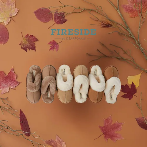 Vista 84 de Dearfoams Fireside Sydney Pantuflas anchas de piel de oveja para mujer, para interiores y exteriores