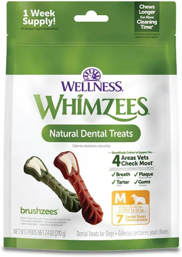Vista 13 de WHIMZEES Wellness Freshzees Golosinas dentales para perros, barra de tamaño extra pequeño, (56 unidades)