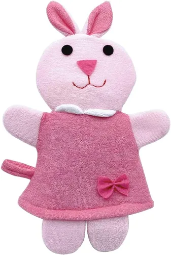 Vista 3 de Esponja de baño lindo animal ducha guante de baño lufa suave lavado esponja exfoliante corporal (3 piezas)