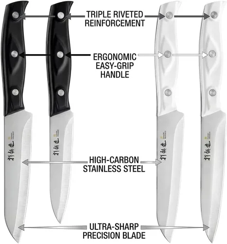 Vista 3 de HAMMER IRON ALLEY 4 cuchillos de pelar – Cuchillos de pelar de frutas y verduras de 4/4.5 pulgadas – Cuchillo de cocina ultra afilado – Cuchillos
