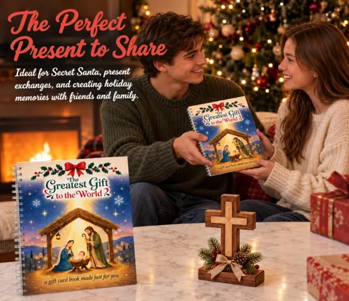 Vista 8 de Libro de tarjetas de regalo de Navidad para adultos, regalo con espiral Navidad cristiana